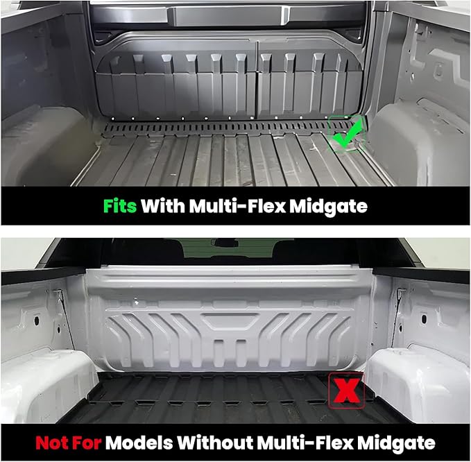 LASFIT Truck Bed Mat for Chevrolet Chevy Silverado EV/GMC Sierra EV 2024-2026 5.9FT Only (Fit with Multi-Flex Midgate, Not Fit Without Multi-Flex Midgate) All Weather TPE Custom Fit Bed Liner