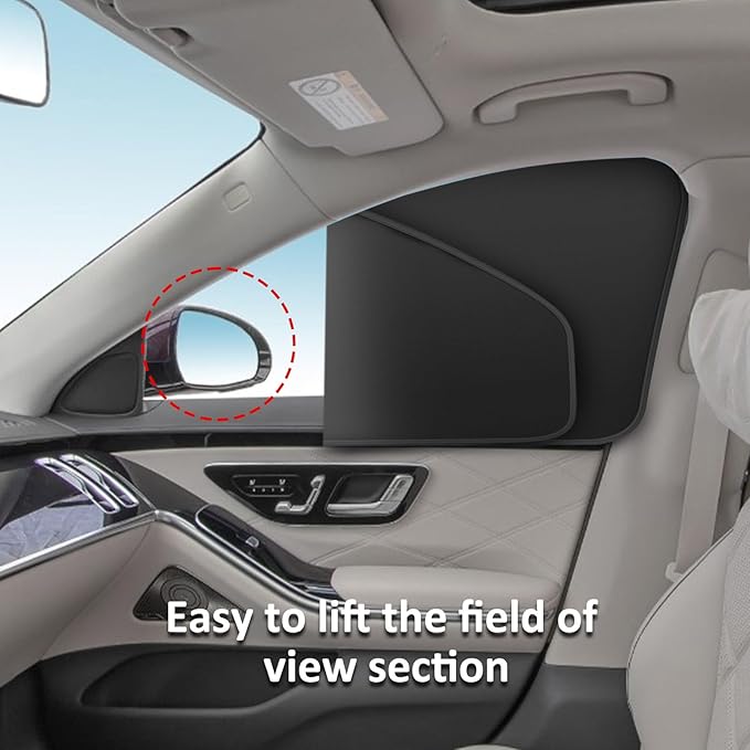Car Curtains for Side Window - Suede 4 Pcs Privacy Sun Shades Magnetic 100% Block Light Car Window Covers with Cooler Feeling (4pcs)