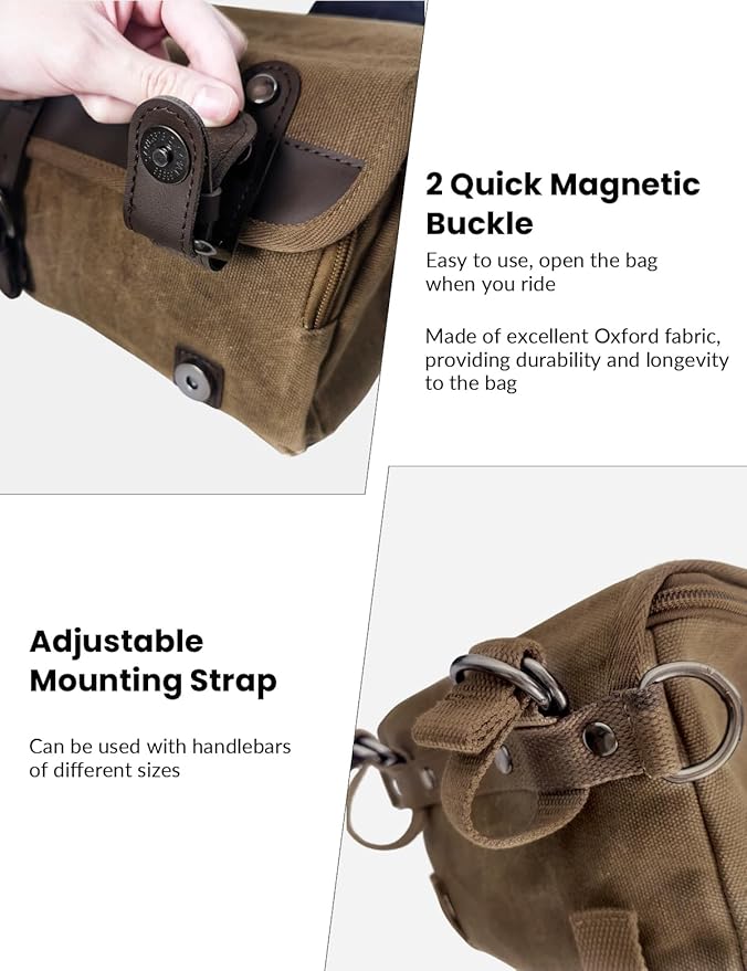 Motorcycle Bags Vintage Motorcycle Tool Bag Waterproof Messenger Bag Bike Tank Bag Saddle Bag Canvas Sissy Bar Bag Handlebar Bag for Powersports Camera Bag Gift for Men