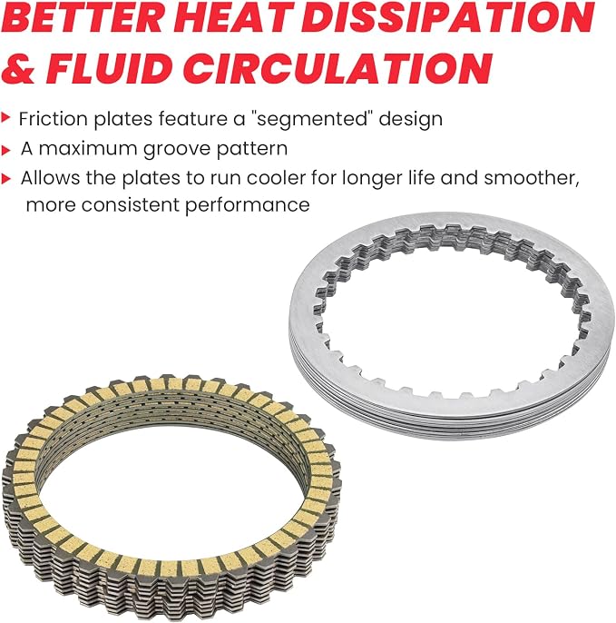 Extra Plate Sportster Friction Steel Clutch Disc Kit compatible with Harely Davidson Sportster 1991-2017 Big Twin Tourign Dyna Softail 1990-1997 Buell All Models 91-2002 17PCS Big Twin Clutch