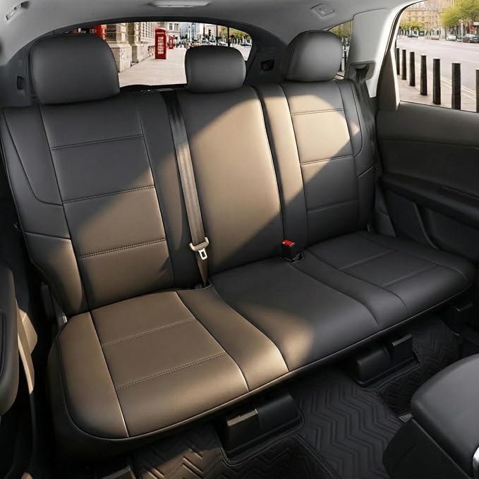 GIANT PANDA Full Set Seat Covers for Toyota RAV4, Corolla (2013-2026, Not Hybrid), Camry, Prius (2010-2026),Corolla Cross, 60/40 Split Rear & Front Protector, Faux Leather(Black)