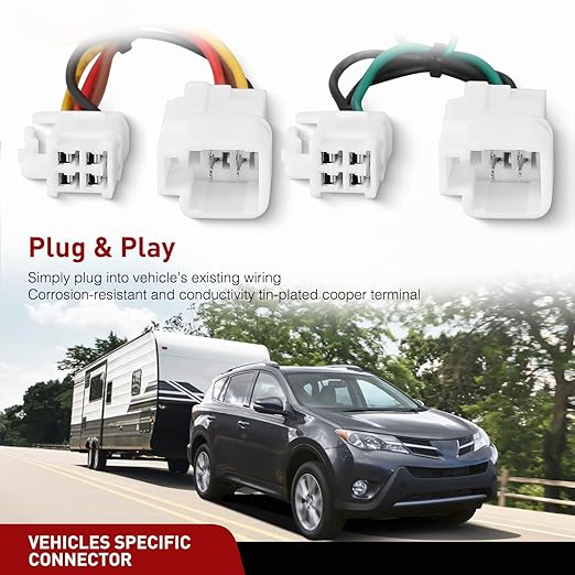 Nilight 4 Pin Trailer Wiring Harness Kit 56350 Custom Vehicle Side Compatible with Lexus 2019 2020 2021 2022 2023 ES250 ES350 ES300h Toyota Avalon RAV4 2013 2014 2015 2016 2017 2018 Tow Hitch