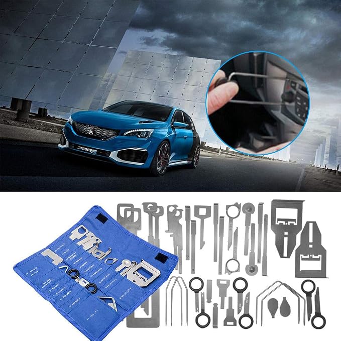 MASO 38 PCS Trim Removal Tool Set Car Stereo Release Radio Removal Keys Tool Kit CD Head Unit