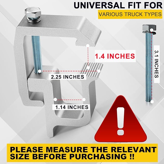 moveland Upgraded 8 PCS Truck Topper Clamps - Heavy Duty Camper Shell Clamps for Chevy Silverado Sierra/Dodge Dakota Ram 1500 2500 3500, F150 F250, Titan, Tundra