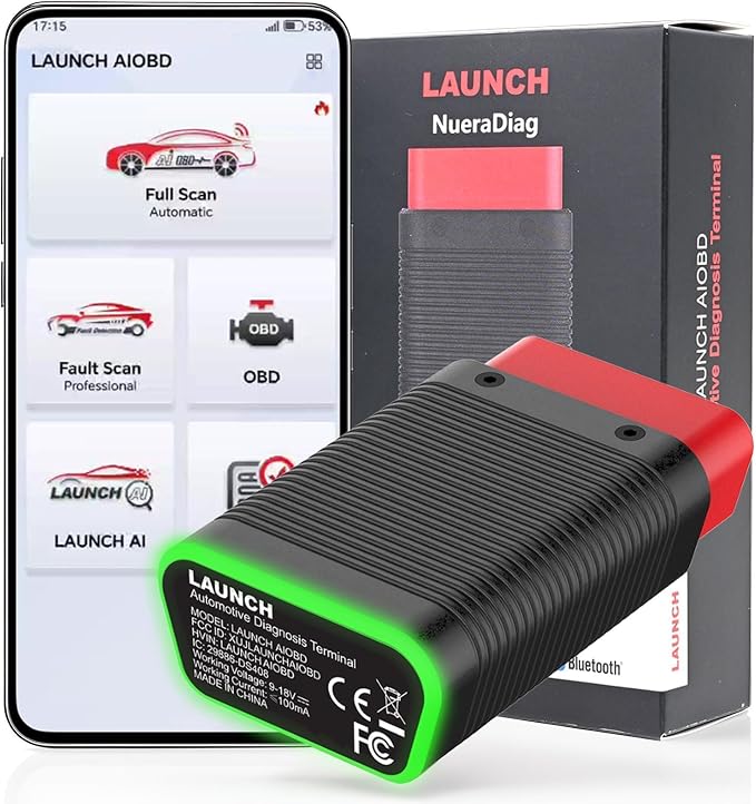 LAUNCH AIOBD Bluetooth OBD2 Scanner - Full System Diagnostics, AI Explains Faults Simply, Parts/Labor/Cost Estimates, Works with iPhone & Android