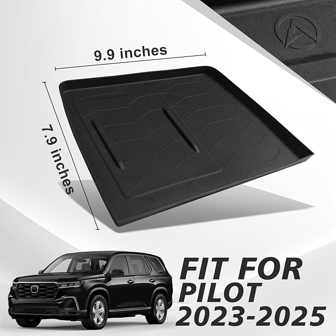 Muslogy Center Console Hidden Storage Box & Wireless Charger Protective Mat Compatible with Honda Pilot 2023-2025/2024-2026 Passport Accessories