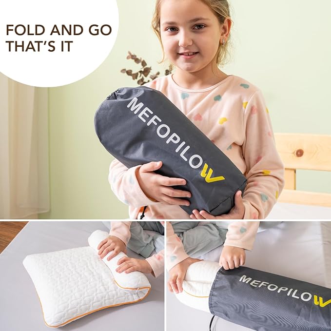 Kids Memory Foam Pillow for Sleeping, Breathable and Soft Pillows for Toddler, Boy, Girl, Small, 26x13x2.36 inches, White