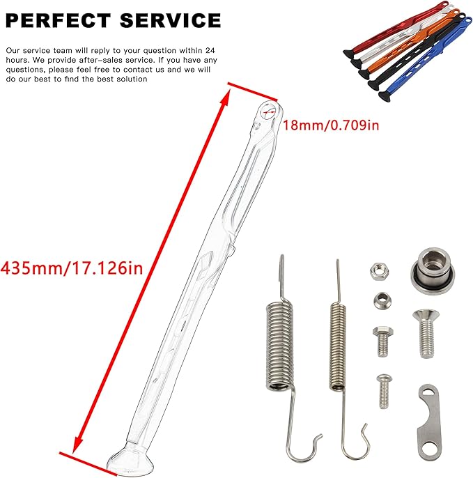 Dirt Bike Parking Side Stand Kickstand Kit,Motorcycle Kickstand Side Stand Springs Support Stand For EXC EXCF XCW XCF-W XC XCF 125 150 250 300 350 450 2023 2024(Red)