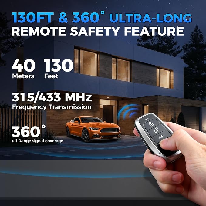 2026 Autel MaxiIM IKEYAT004AL Programmable Blank Key, 360° 130FT Remote, 4 Buttons Universal Fob Replacement for 700+ Vehicle, Air Suspension, Work with Autel KM100, IM508S, IM608 PRO II