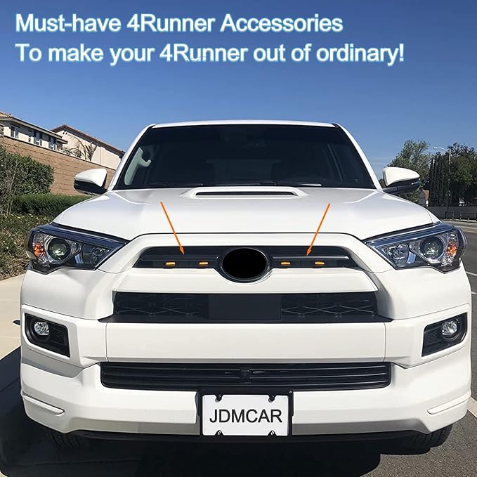 JDMCAR Front Center Grille Insert Cover Trim and Center Console Tray (Black Trim) Compatible with 2023 2022 2021 2020 Toyota 4Runner