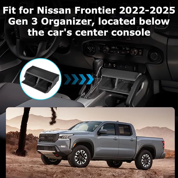 Controller Organizer for Nissan Frontier 2022-2025, Perfect fit, Durable, Center Console Organizer for Nissan Frontier Gen 3, Compatible with 2022-2025 Nissan Frontier Accessoriess