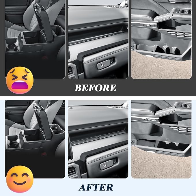 BIBIBO 9Pack 2025 2026 Tacoma Center Central Cup Holder Insert Organizer for 2024 2025 2026 Toyota Tacoma Trucks Cup Holder + Co-Pilot Console Organizer Anti-Slip Tray+ Door Side Storage Box