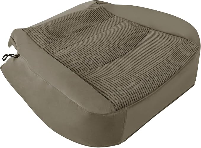 Driver Bottom Cloth Seat Cover & Foam Padding, Tan Driver Side Fabric Seat Cover & Foam Cushion Compatible with Dodge Ram 1500 2500 3500 4500 5500 SLT 2009-2012