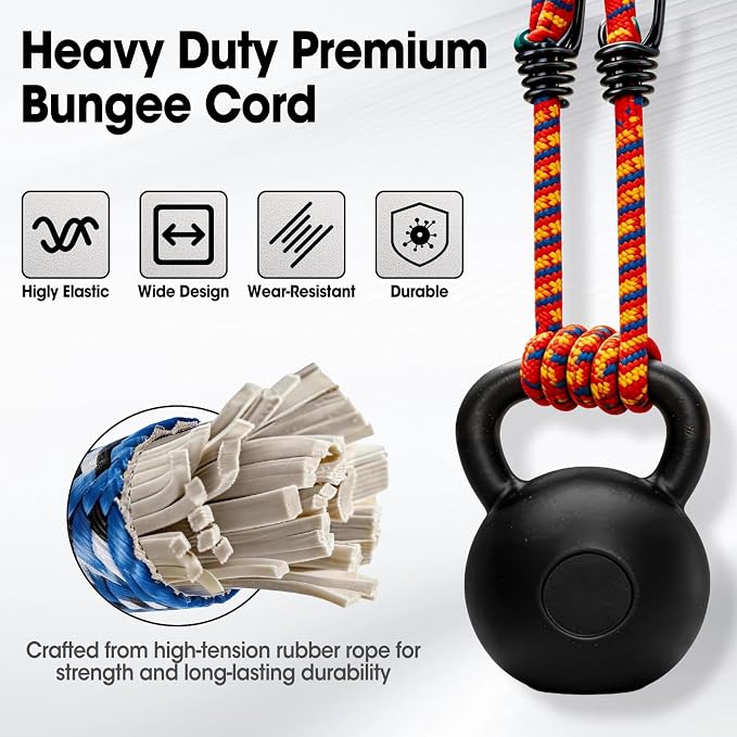 42 Pack Premium Bungee Cords with Hooks, Heavy Duty Outdoor Bungee Cords Assorted Sizes18, 24", 30", 36", 48" Bungie Cord Bundle for Camping Truck Tent Tarp Cargo Securing