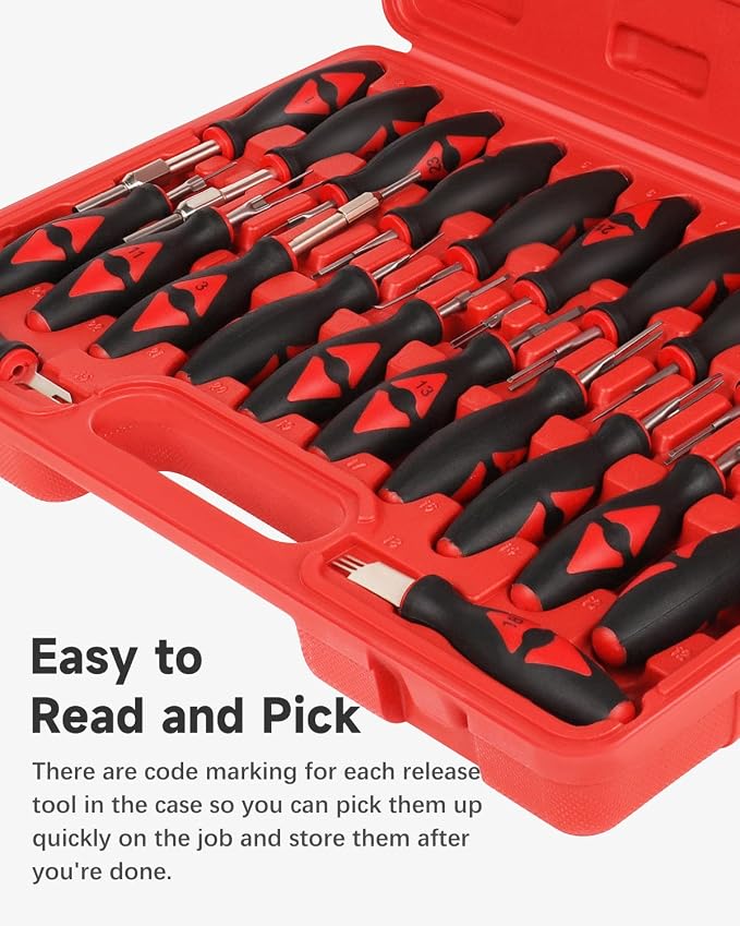 23Pcs Terminal Release Kit Universal Wire Connector Removal Pin Release Tool Electrical Connector Tool Set for Most Domestic and Imported Vehicles
