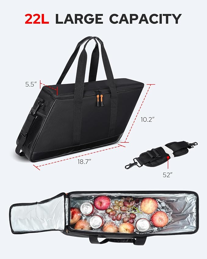 Benlari Saddlebag Cooler Bag, Insulated Saddle Bag Cooler Leakproof PVC 900D Oxford Motorcycle Insert Cooler Fit for Harley Touring Road Glide Street Glide Road King Electra Glide 1993-2025 (2 Bag)