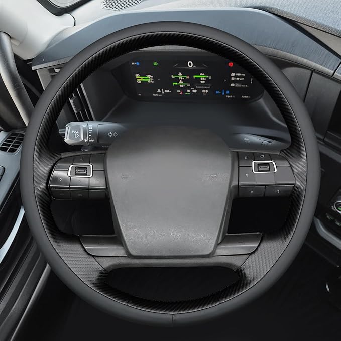 MEWANT Hand Sewn 3D Style Steering Wheel Cover Wrap for Volvo VNL VNR FM FH 2017-2025 Steering Wheel Accessories for Volvo FM