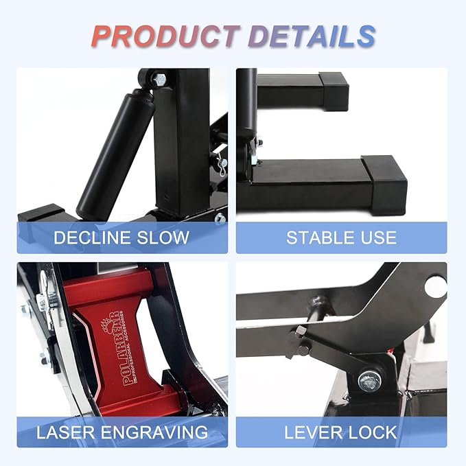 POLARBEAR Dirt Bike Stand Quick Jack Hydraulic Stand Motorcycle Low Profile Jack Portable Aluminum 1200Lbs Capacity for Pit Bike Cleaning and Repair(Red)