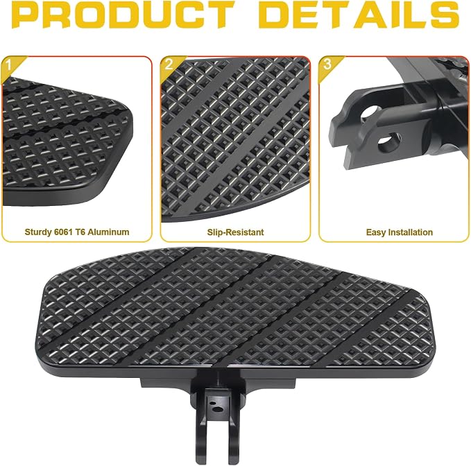 8.0“ Mini Driver Foot Pedal Footpegs Floorboards for 2018-2025 Harley Davidson FX Softail Standard, Street Bob, FXDR 114, Fat Bob, Low Rider, Low Rider S/ST, Breakout