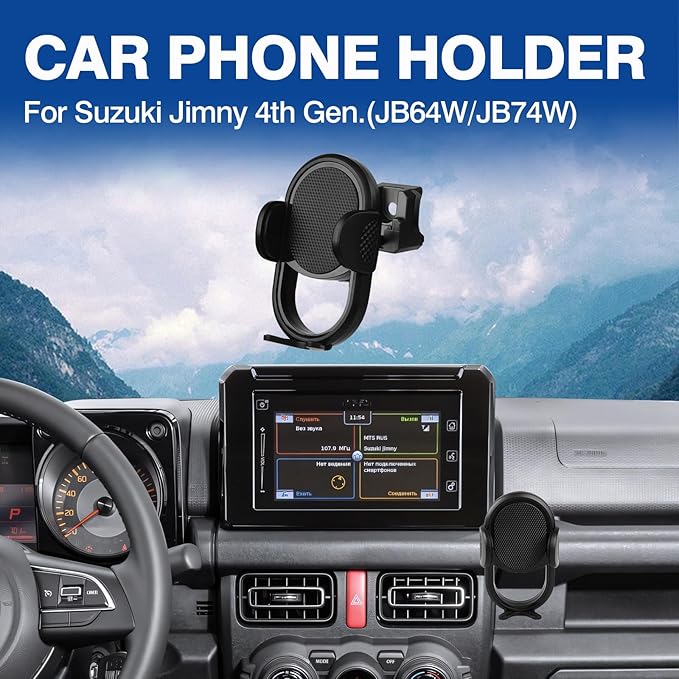 Autorder Car Phone Holder for 2019-2025 Suzuki jimny Accessories Phone Mount Cell Phone Car Mount Automobile Phone Stabilizer 360 Degree Rotation