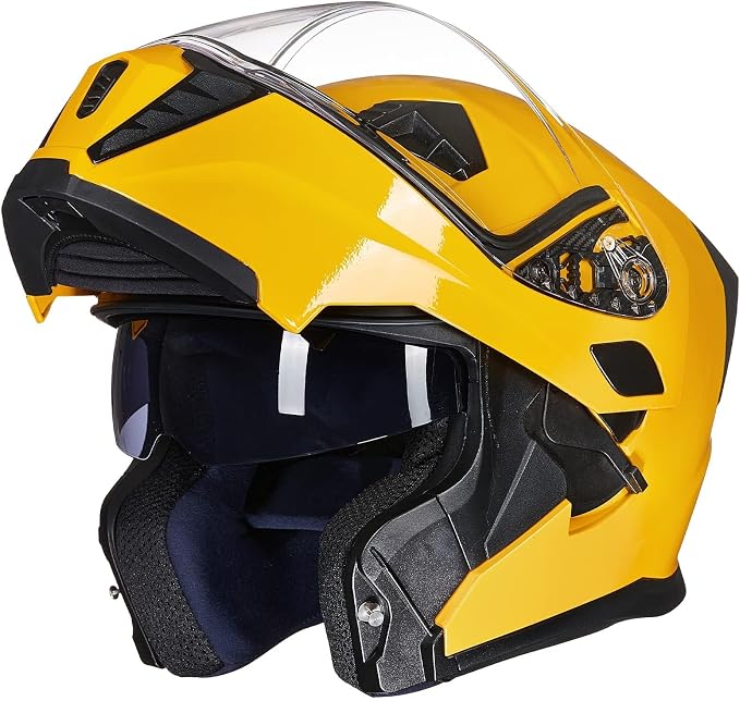 ILM Motorcycle Modular Full Face Helmet for Adult Flip up Dual Visor LED Tail Light Optional DOT
