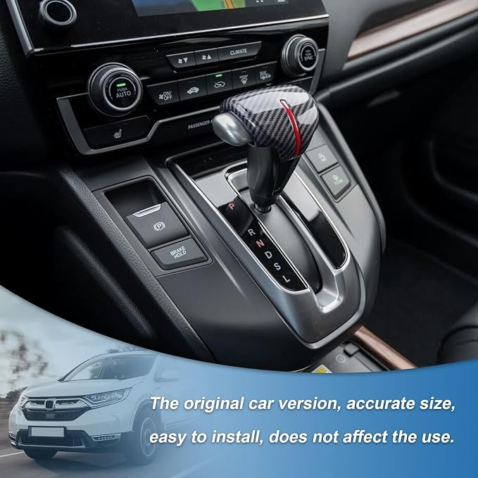 Carbon Fiber Gear Shift Knob Cover Compatible with 2017-2022 Honda CR-V CRV
