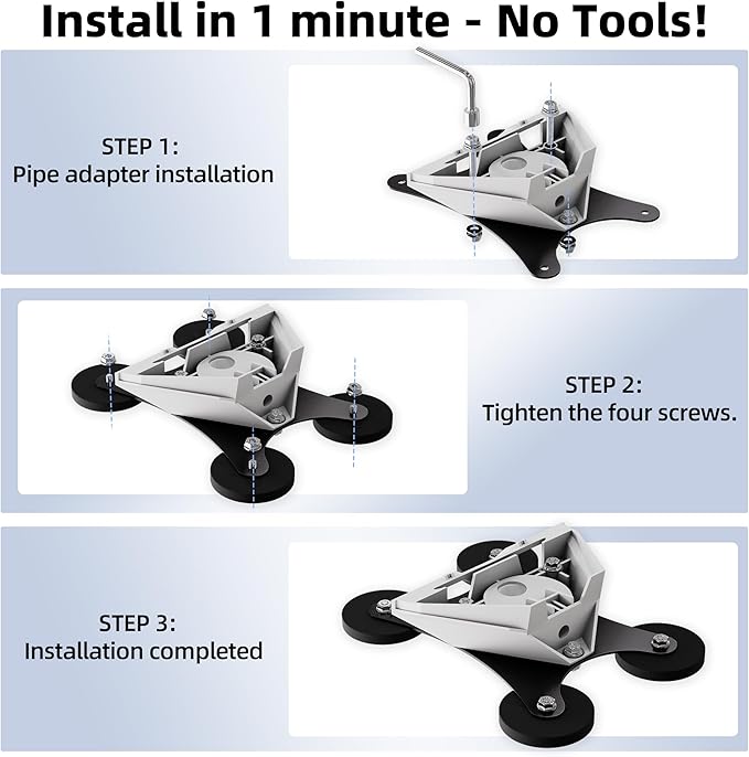 DAIERTEK Starlink Mini Car Magnetic Mount - Ultra Strong 220LBS Quick Release Roof Mount Kit, 360° Rotation, No Drill Universal Magnetic Car Mount for RV Van Truck Boat Yacht Vehicle