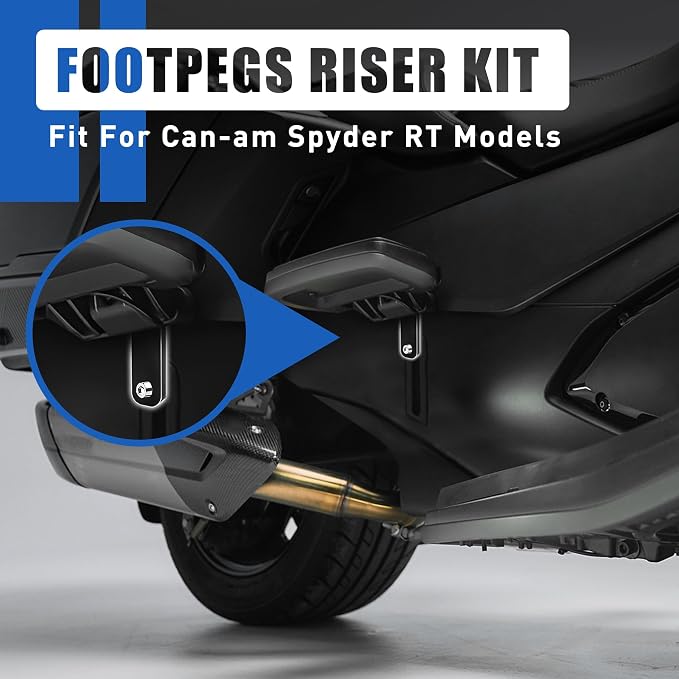 Passenger Footpeg Rising Kit for Spyder RT, Adjustable Rear Floorboard Pedal Foot Peg Risers Fit for Can Am Spyder RT 2010-2021