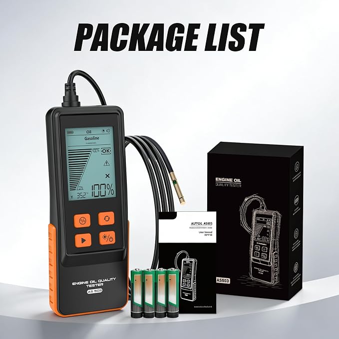 Engine Oil Tester Gasoline & Diesel Engine Oil Quality Tester, 50-Inch Extended Probe Engine Oil Analyzer with 2.8" LCD, Fast Respons for Vehicles Motorcycle