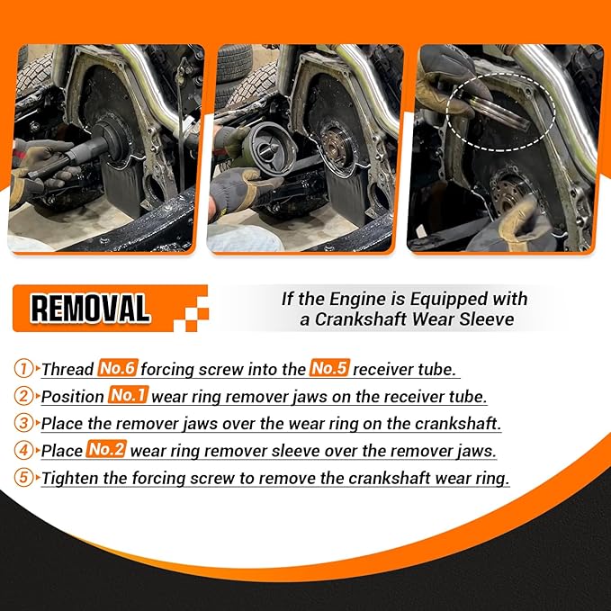 7835 Rear Main Oil Seal Remover Installer Kit Replacement for 7.3L Diesel Engines 1994-2003