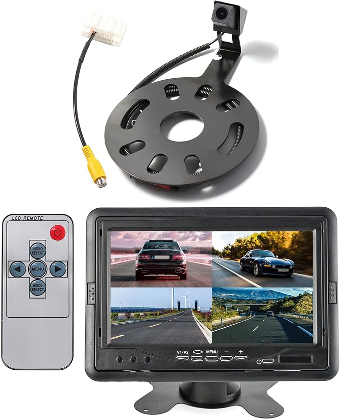 EWAY Car Backup Spare Tire Mount Camera with 7 Inch TFT LCD Monitor for Jeep Wrangler 2007-2018 Removable Guideline Cameras Monitor with Remote Control