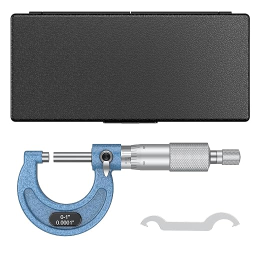 HDLNKAK Outside Micrometer, 0-1" Machinist Micrometer, 0.0001" Graduation Micrometer Set, Alloy Precision Micrometer, Machinist Tool, Micrometer Standard with Case