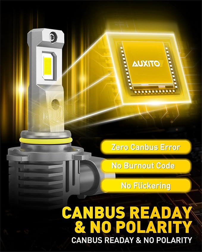 AUXITO 9005 9006 Bulbs Combo 1400% Brighter HB3/HB4 Bulbs, 6500K Cool White, Plug-N-Play, Pack of 2