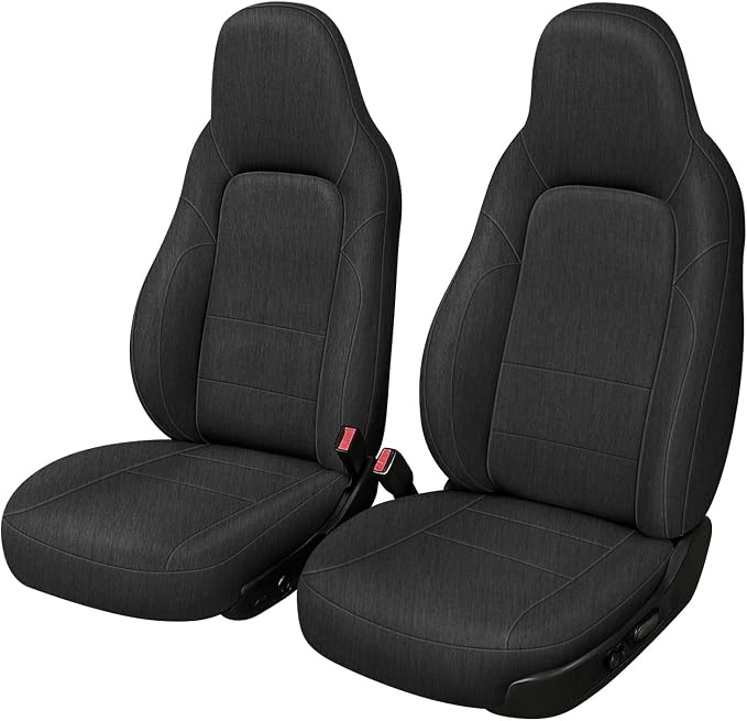 Front Seat Covers Compatible with 2005-2013 Chevy Corvette C6 (Not for Grand Sport), Heavy Duty Cationic Linen Fabric Seat Protector