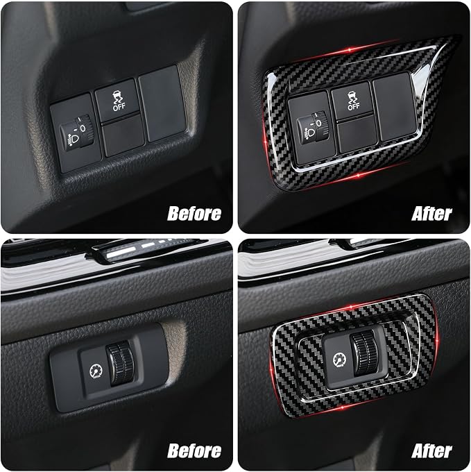 14PCS Interior Trim Set for 11th Gen Honda Civic 2022-2026, Carbon Fiber Style | Sporty cabin upgrade – air vents, door bowls, window switches & steering wheel cover for 11th Gen Civic