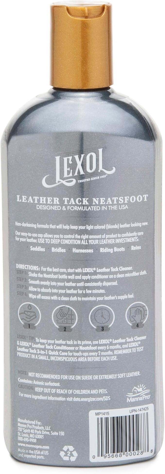 Lexol Neatsfoot Leather Conditioner for Equine Supplies | Softens Leather and Helps Reduce Cracking | 16.9 Ounces