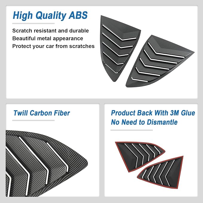 Carbon Fiber Rear Side Window Louver Compatible with 2017-2022 Honda CR-V CRV
