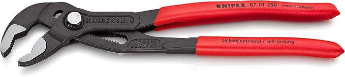 KNIPEX Cobra Water Pump Pliers Set - 10-Inch (8701250) & 6-Inch (8701150), Red