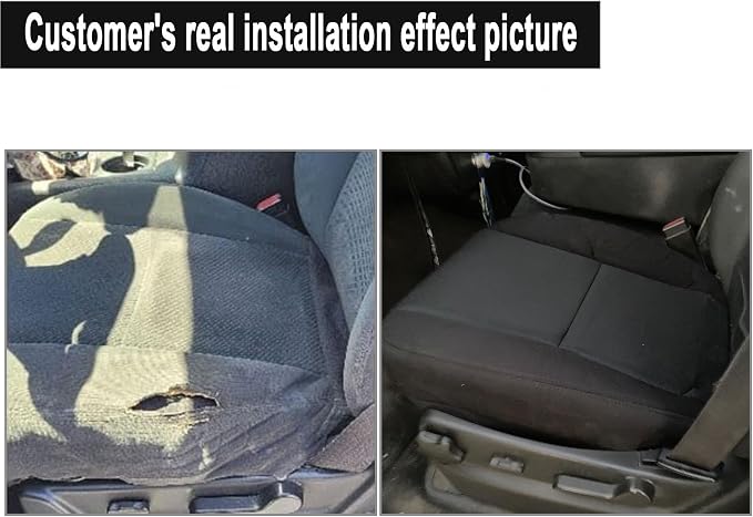 GXARTS Driver Side Bottom & Top Lean Back Replacement Cloth Seat Cover #19C Black Fit for Chevy Silverado Avalanche Suburban Tahoe GMC Sierra Yukon 2007 2008 2009 2010 2011 2012 2013 2014