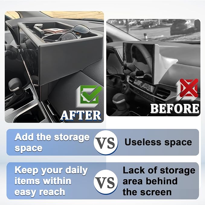 TOPINSTALL New Dash Tray and 2-in-1 Cup Holder with Phone Mount Compatible with 2025 2026 Toyota Sienna 12.3" Screen, Dashboard Hidden Screen Storage Organizer(Not for LE Trim with 8" Screen)