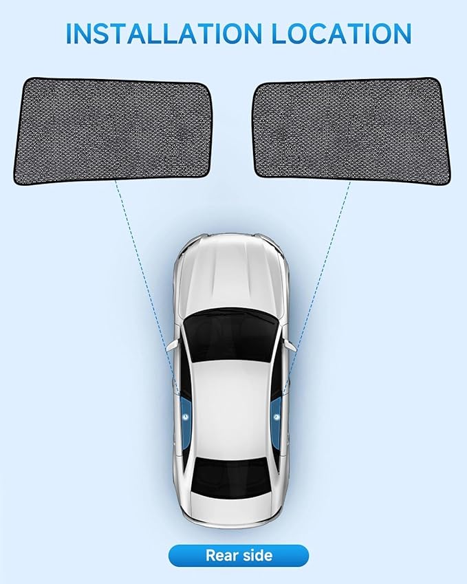 Car Window Shades for Jeep Cherokee (2014-2023), 2-Pack Rear Window Sun Shades for Baby – Breathable Mesh, UV & Heat Blocker, Privacy Protection for Camping, Travel, Sleep & Nursing