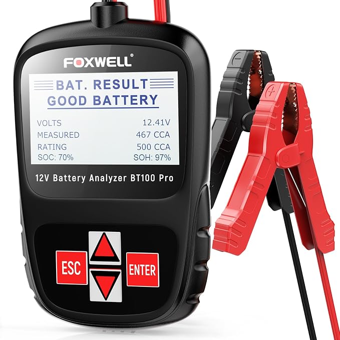 FOXWELL NT630 Plus ABS SRS Airbag Bleed Scanner with FOXWELL BT100 Pro 12V Car Battery Tester