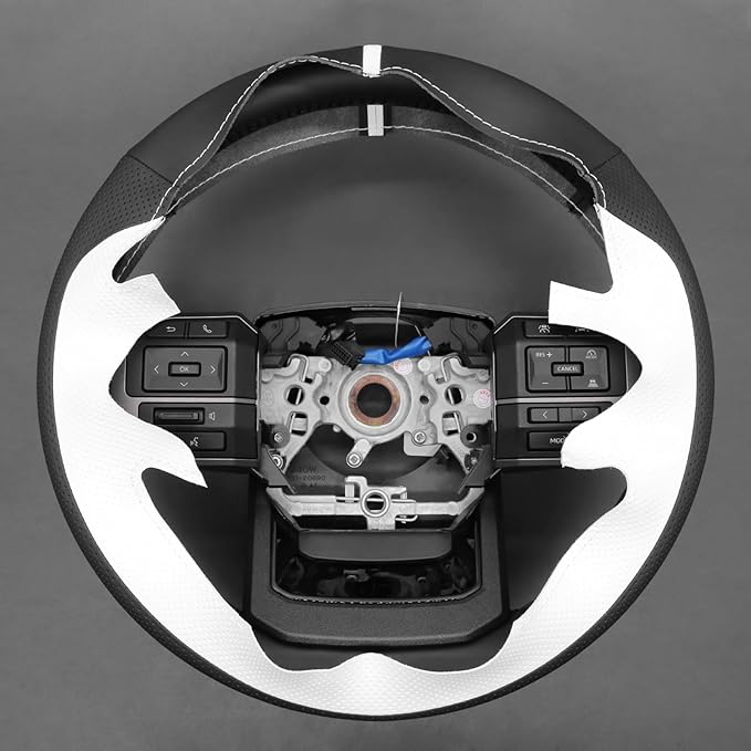 MEWANT Hand Stitch Steering Wheel Cover for Toyota Land Cruiser 2024-2026, Custom Fit DIY Wrap Interior Accessories