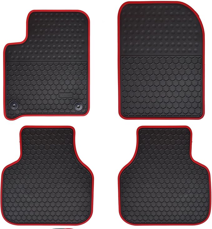 Car Floor Mats Custom Fit for Dodge Journey 2012 2013 2014 2015 2016 2017 2018 2019 2020 Odorless Washable Heavy Duty Rubber (All Weather) Floor Liners Front and Rear Row Set Christmas Red