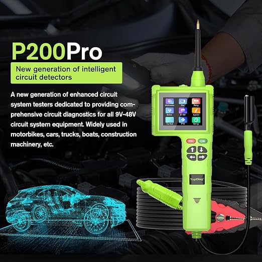 TopDiag P200 Pro Automotive Electric Circuit Tester Power Probe,Supports All Vehicle Electrical Systems(P200 Pro)