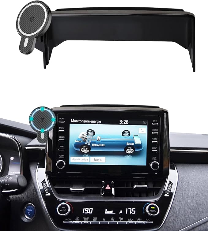 PZK Car Phone Mount for 2019-2025 2026 Toyota Corolla/Corolla Hatchback/Corolla Cross 2022-2025 2026 Accessories 8-inch Screen Magnetic 15W Fast Wireless Charger Car Phone Holder Not Affect Air Vent