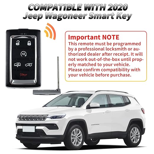 Fit for Jeep Wagoneer 2021-2023 Smart Key (SUV) Fob 433MHz 4A Chip 5+1 Buttons Keyless Entry Remote FCC ID: M3NWXF0B1