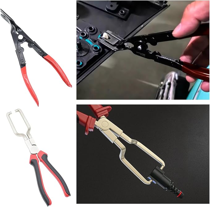 16 Pcs Hose Clamp Pliers Set, Hose Clamp Removal and Installation Tool with Long Flexible Plier & Electrical Disconnect Pliers for Automotive Coolant Radiator Heater, Water Hoses, Fuel Lines
