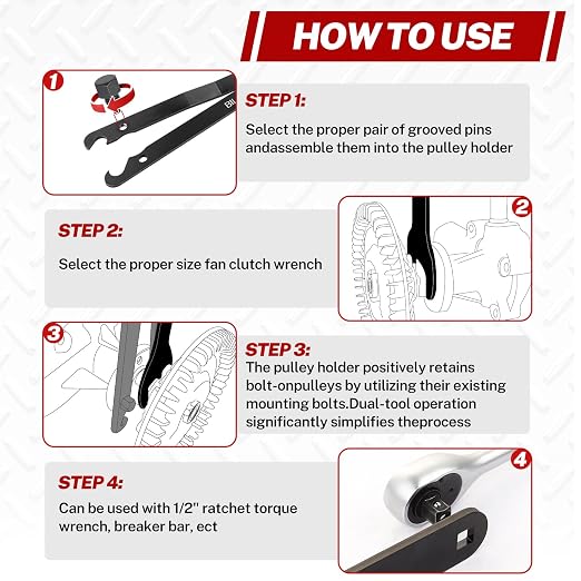 BILITOOLS Cylinder Head Stand Holder Tool & Fan Clutch Removal Tool Kit