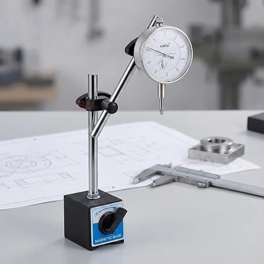 KATSU Tools Metric Dial Test Indicator DTI Gauge 0-10mm with Magnetic Base 40111963